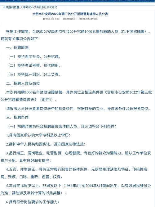 2023年合肥市公安局第三批辅警招聘报名入口